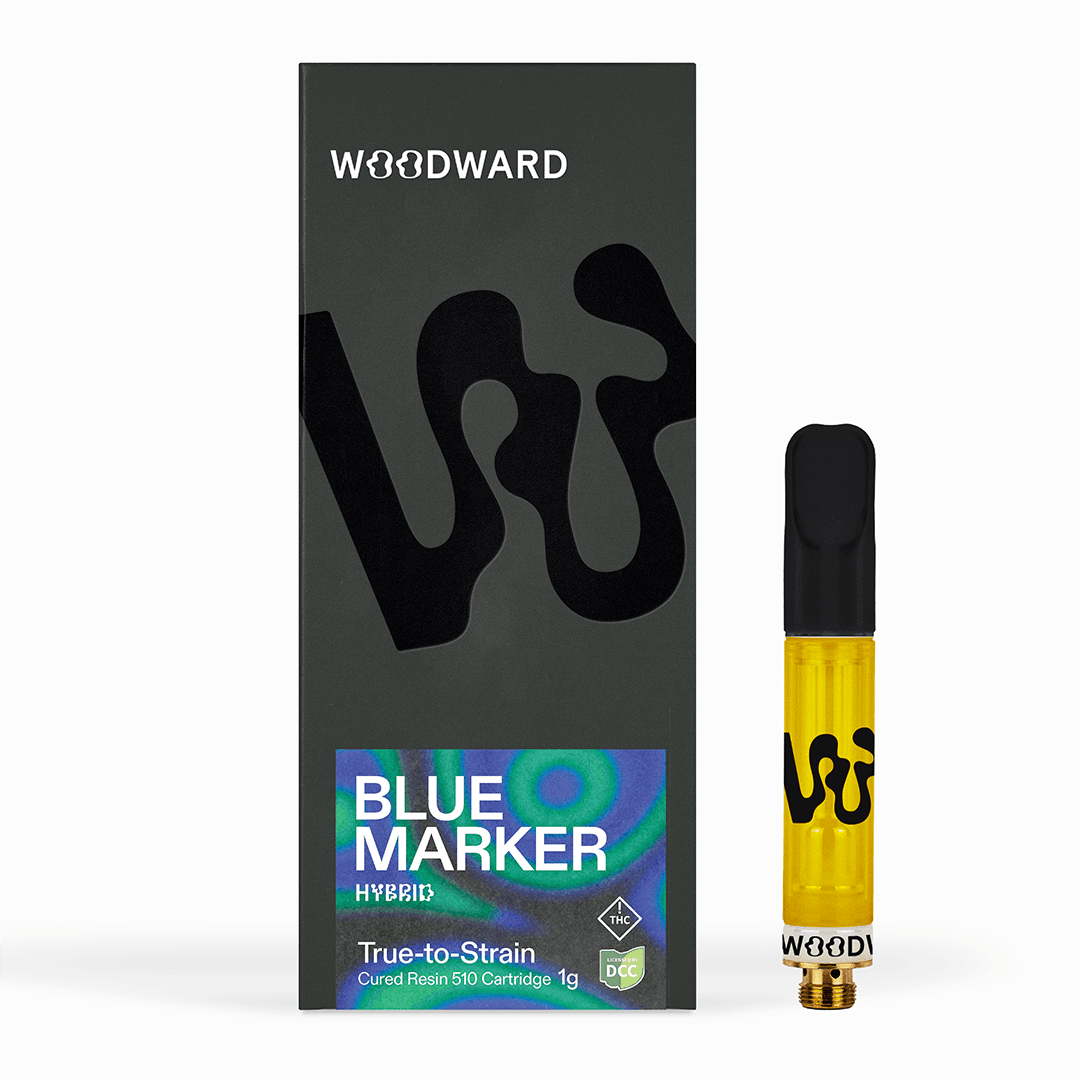 Woodward Fine Cannabis Blue Marker - TTS | 1g Cured Resin Cart