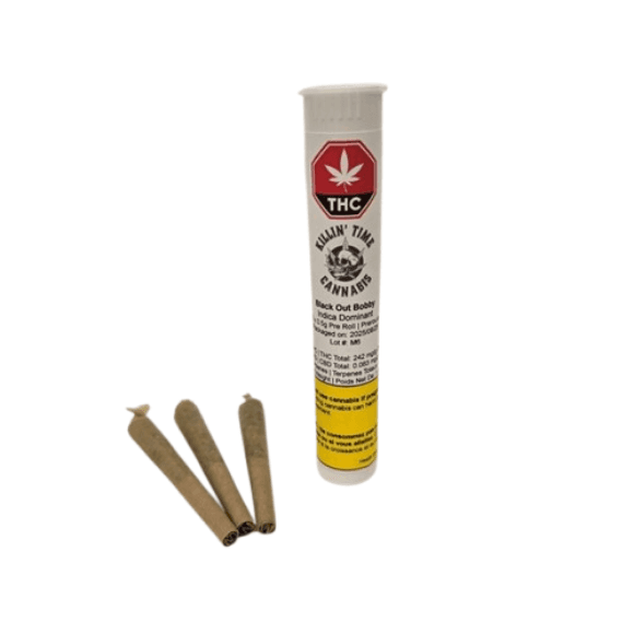 Killin' Time Cannabis Black Out Bobby Pre-Rolls - 3x0.5g