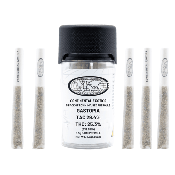 Continental Exotics Live Rosin Infused Preroll 0.5g 5pk | Gastopia