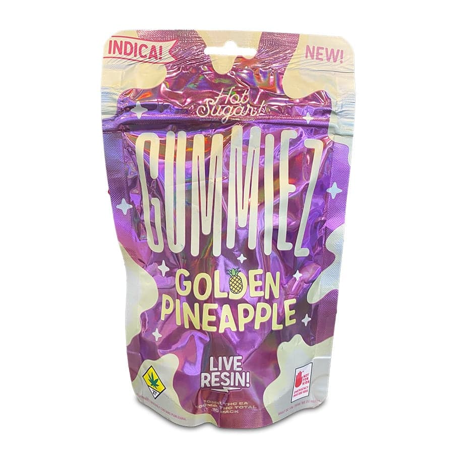Gummiez Indica Golden Pineapple - Live Resin 10pk 100mg