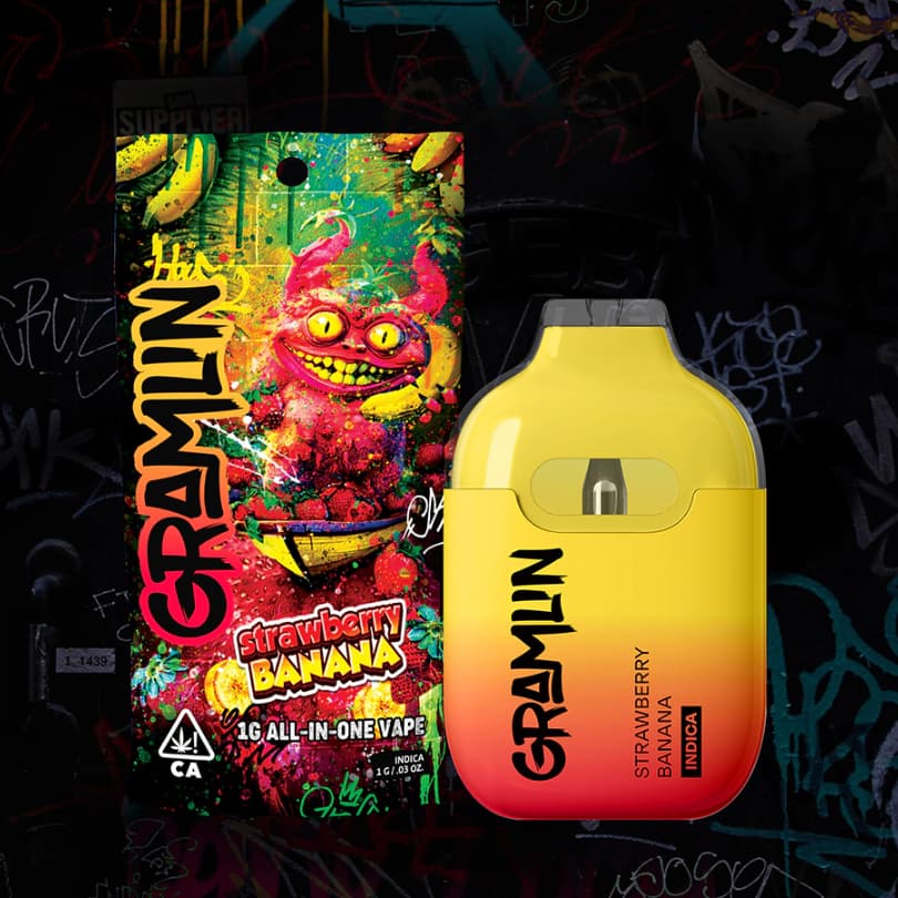 GRAMLIN THC ALL IN ONE - STRAWBERRY BANANA - 1G Vapes