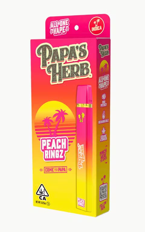 PAPA'S HERB PEACH RINGZ AIO 1G
