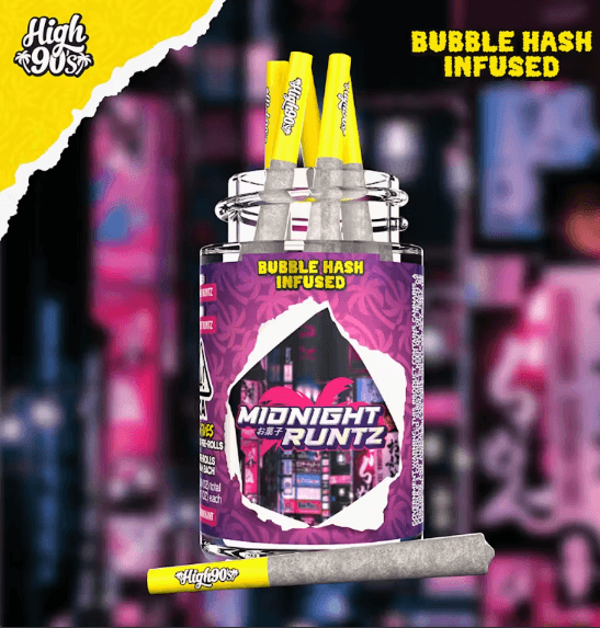 HIGH 90'S Preroll: Midnight Runtz (Infused 5pk) - 2.5