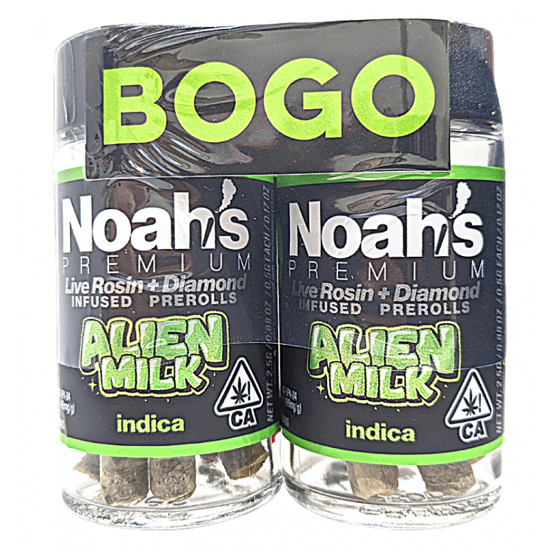 NOAHS PREMIUM BOGO | PRE ROLL INFUSED | 5PK X2 | ALIEN MILK | 5G (I) - 5 G