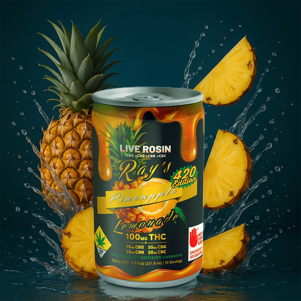 Ray's Lemonade Pineapple - 420 Edition [7.5oz] (20mg CBD/20mg CBG/20mg CBN/20mg CBC/100mg THC)