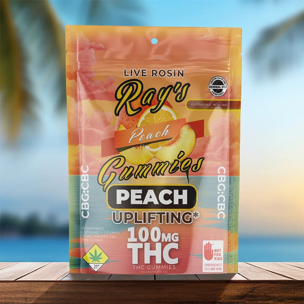 Ray's Lemonade 1:1:1 Peach Lemonade [10pk] (100mg CBC/100mg THC/100mg CBG)