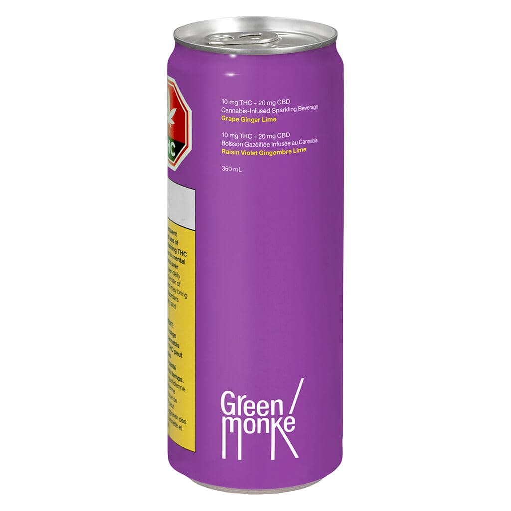 Green Monké Grape Ginger Lime 350ml Beverage