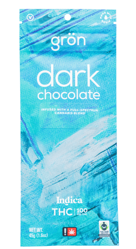 Gron Gron THC Dark Chocolate Full Size Bar 100mg