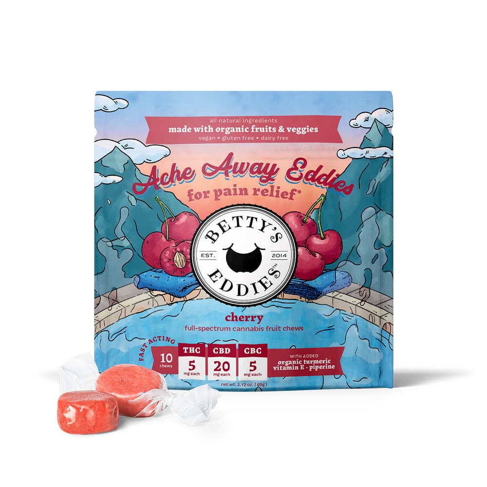 Betty's Eddies Ache Away Eddies - Cherry [10pk] (50mg THC/200mg CBD/50mg CBC)