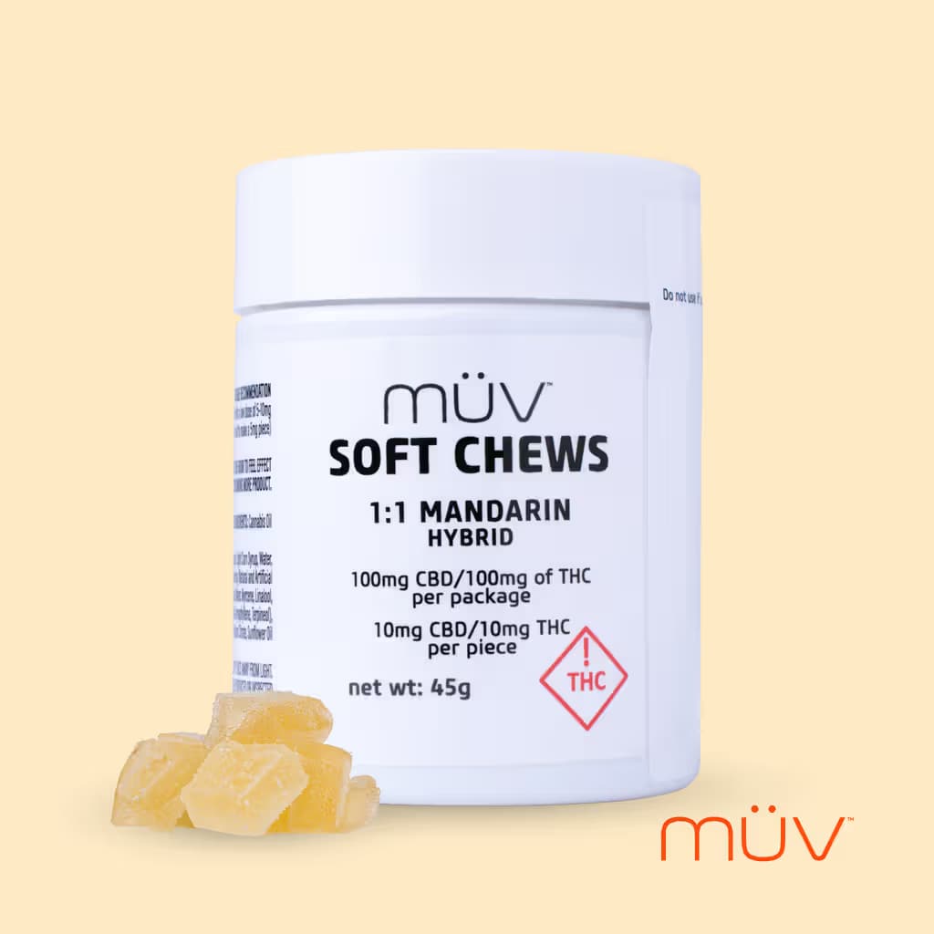 MÜV Mandarin 1:1 CBD:THC Soft Chews