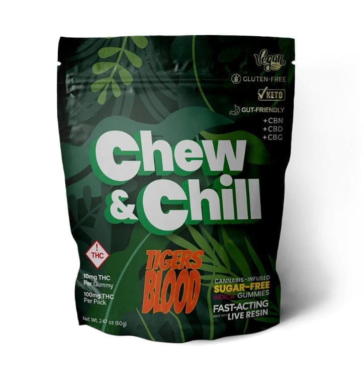 Chew & Chill Tigers Blood 5:1 (THC:CBN) (I) Gummies | 10 Pack (100mg)