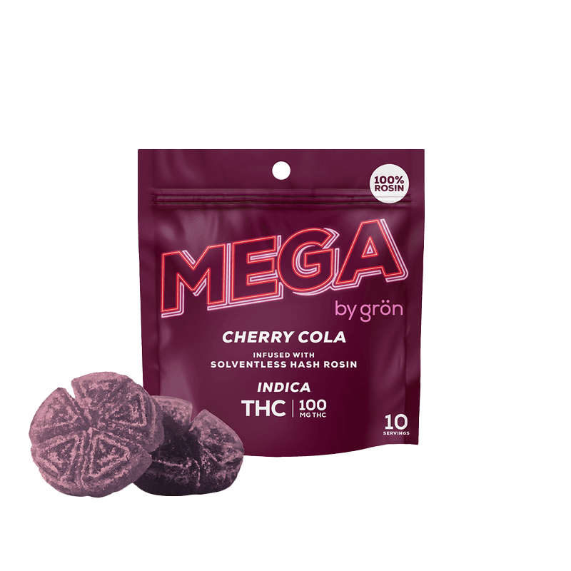 Gron Mega | Cherry Cola | Indica | Solventless Hash Rosin | Edibles | 100mg