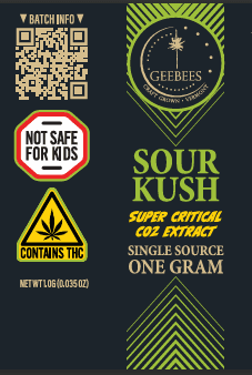 Geebees VT Geebees Sour Kush 1.0G Distillate Cartridge