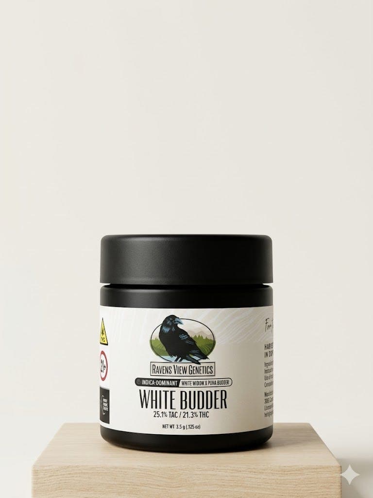 Ravens View Genetics White Budder | Indica Hybrid | Flower| 3.5g
