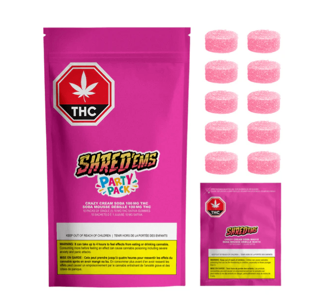 SHRED'EMS Shred'ems : Crazy Cream Soda Max 10 Party Pack Chews (10x1g)