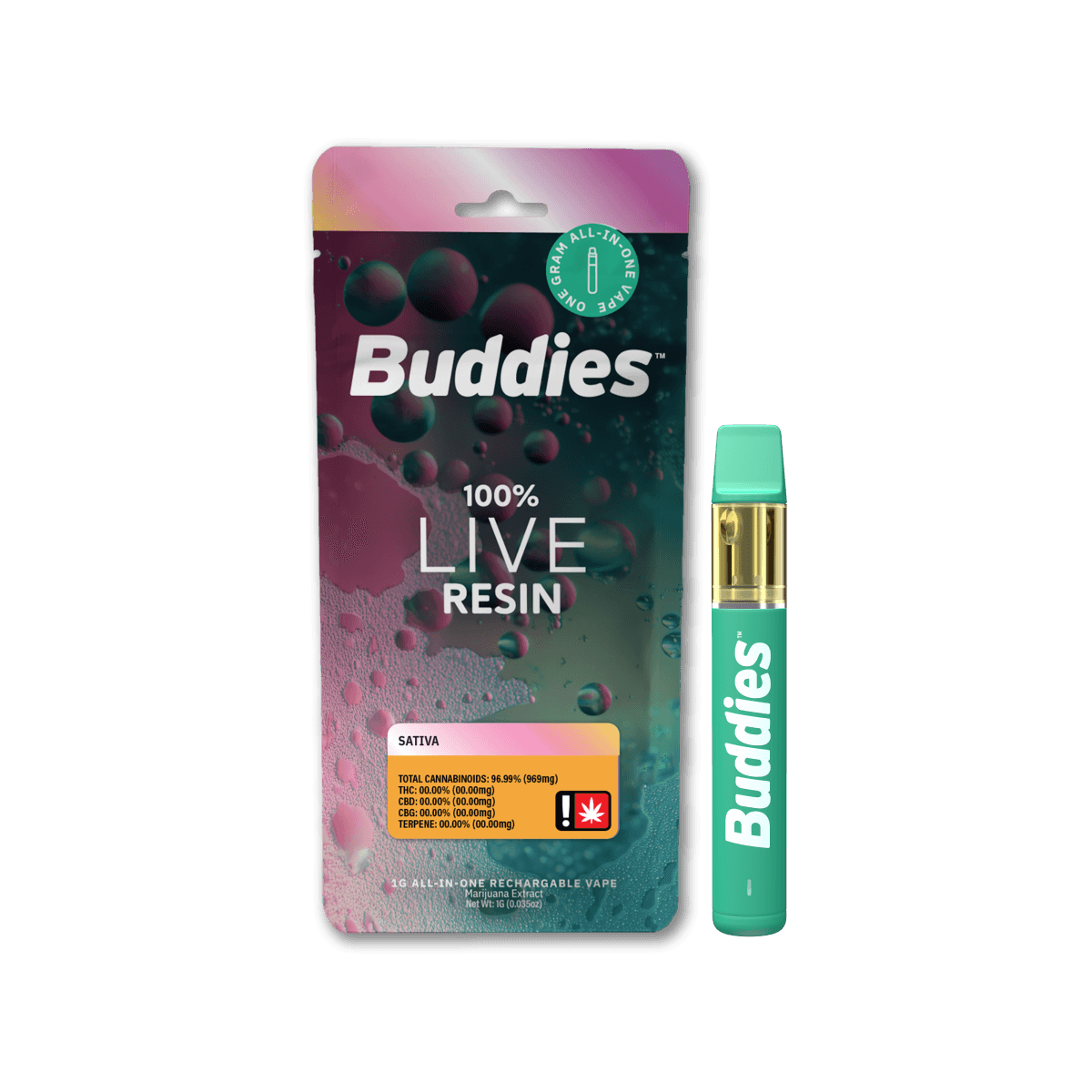 Buddies Distributin Agent Orange Live Resin Disposable (Buddies)