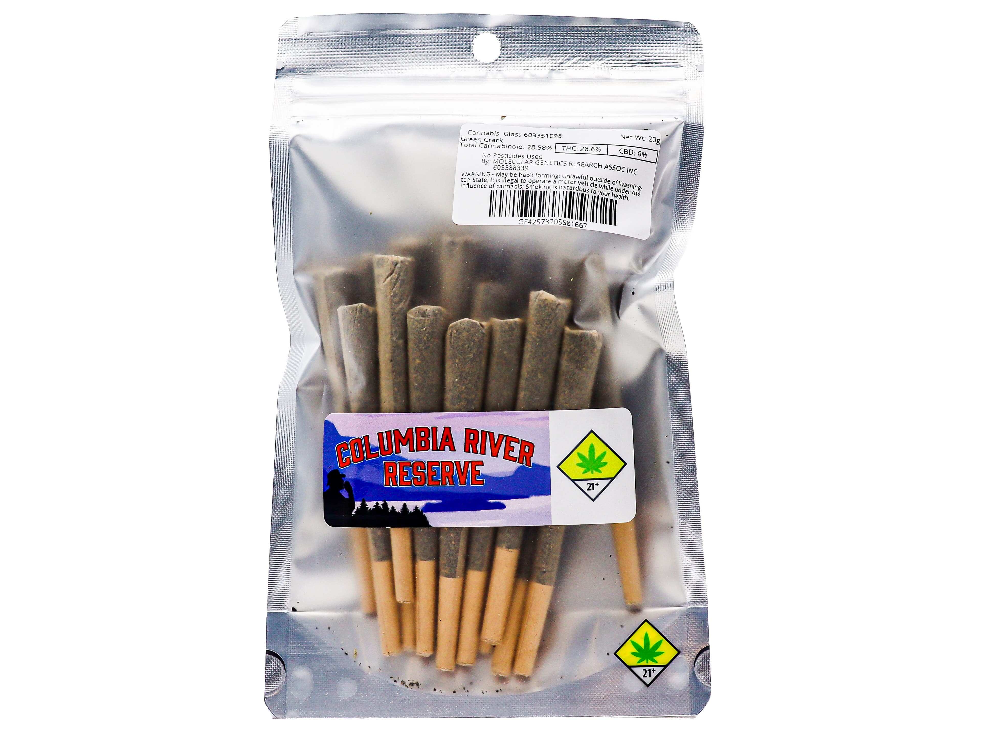 Columbia River Reserve MOL Green Crack Preroll 20pk 6004832776