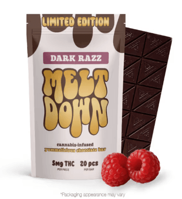 Meltdown Dark Razz Chocolate Bar (100mg total)