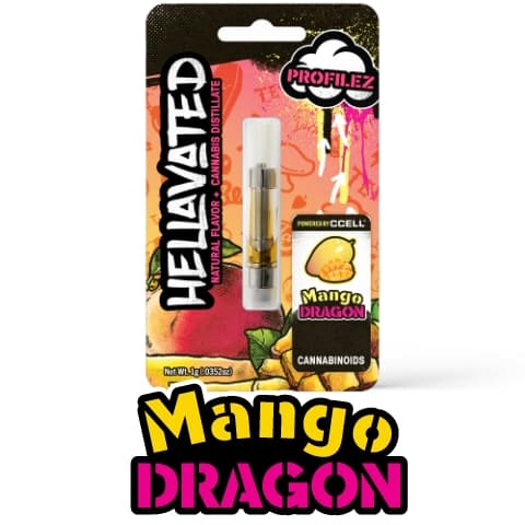 Hellavated Mango Dragon Distillate Cartridge I 1g
