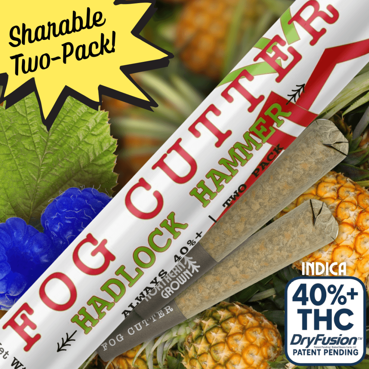 Fog Cutter Hadlock Hammer .5g Infused Pre roll 2 Pack 1g