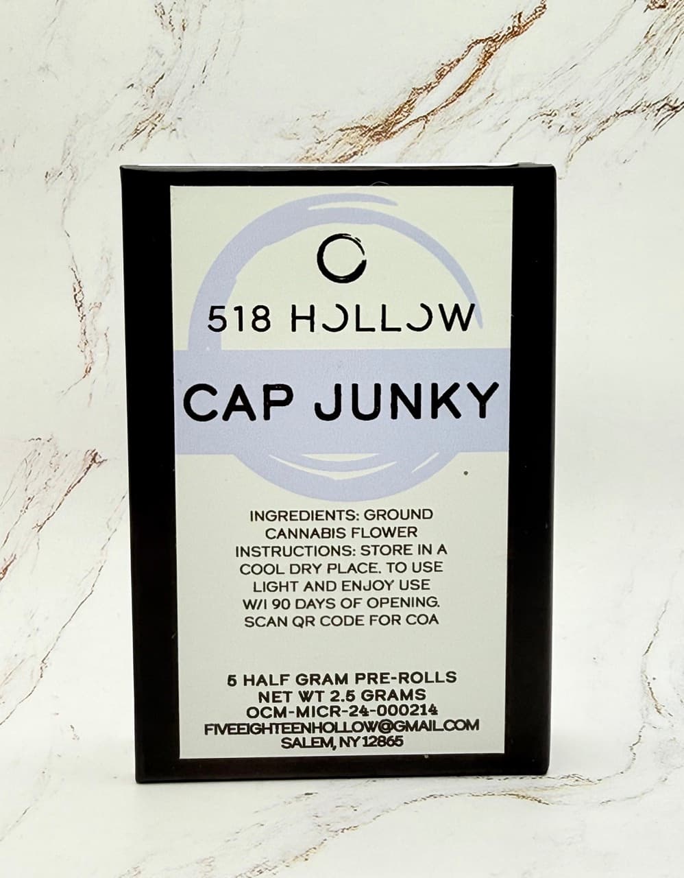 518 Hollow 5pk .5g Prerolls Cap Junky (IH)