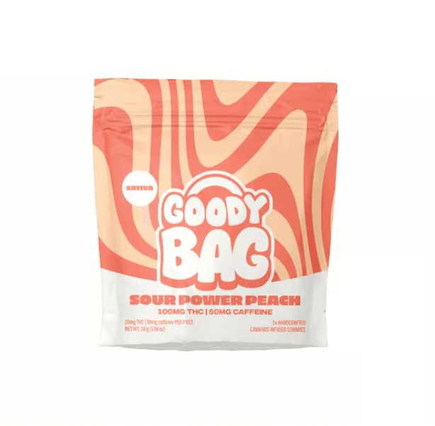 PTS - Goody Bag Gummy Sour Power Peach + Caffeine [5pk] | 100mg