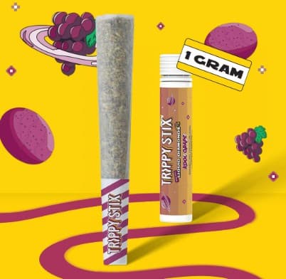 Trippy Sips Trippy Stix | Infused Preroll | Kool Grape | Liquid Diamonds | 1g