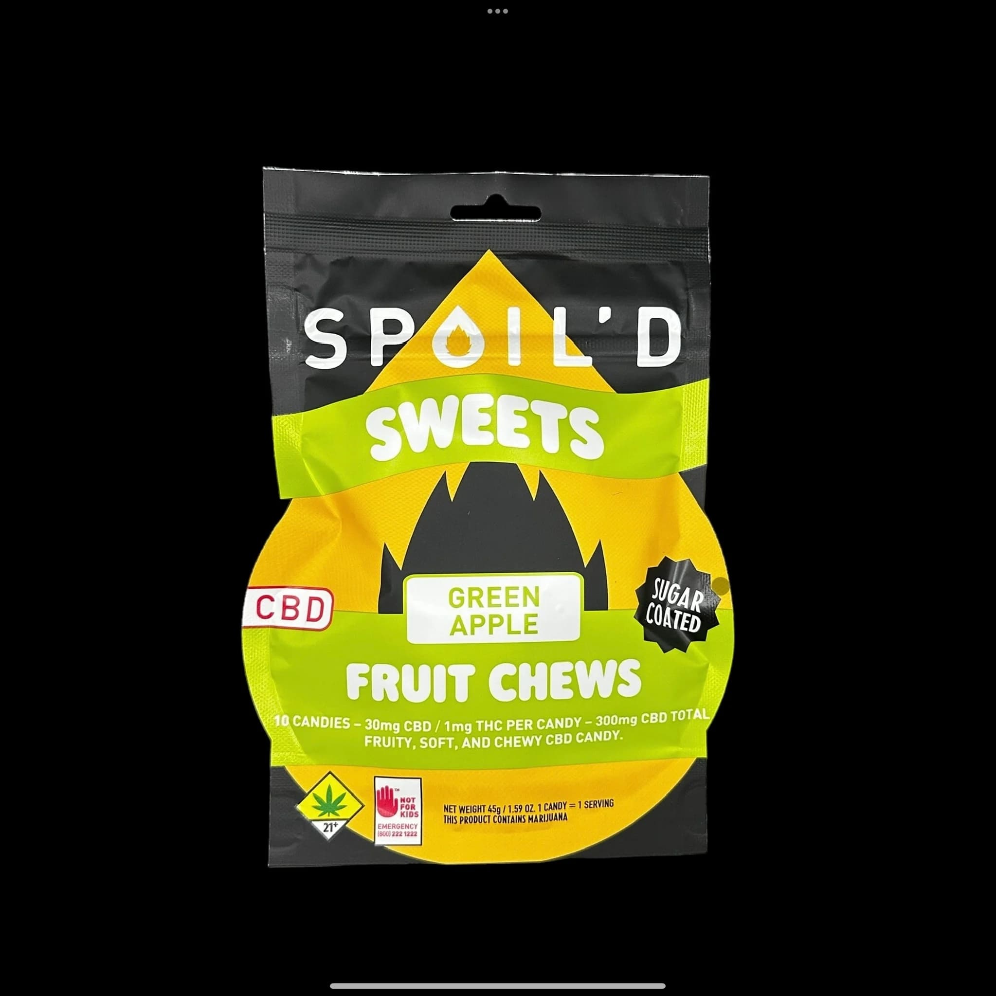 Spoil'd CBD Green Apple Fruit Chews 30:1 [10pk] (300mg CBD / 10mg THC)