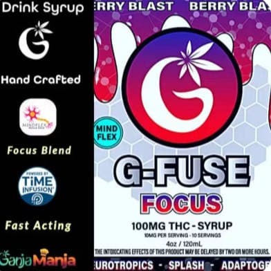 G-Fuse Focus Berry Blast | Sativa | Syrup | 4 fl oz