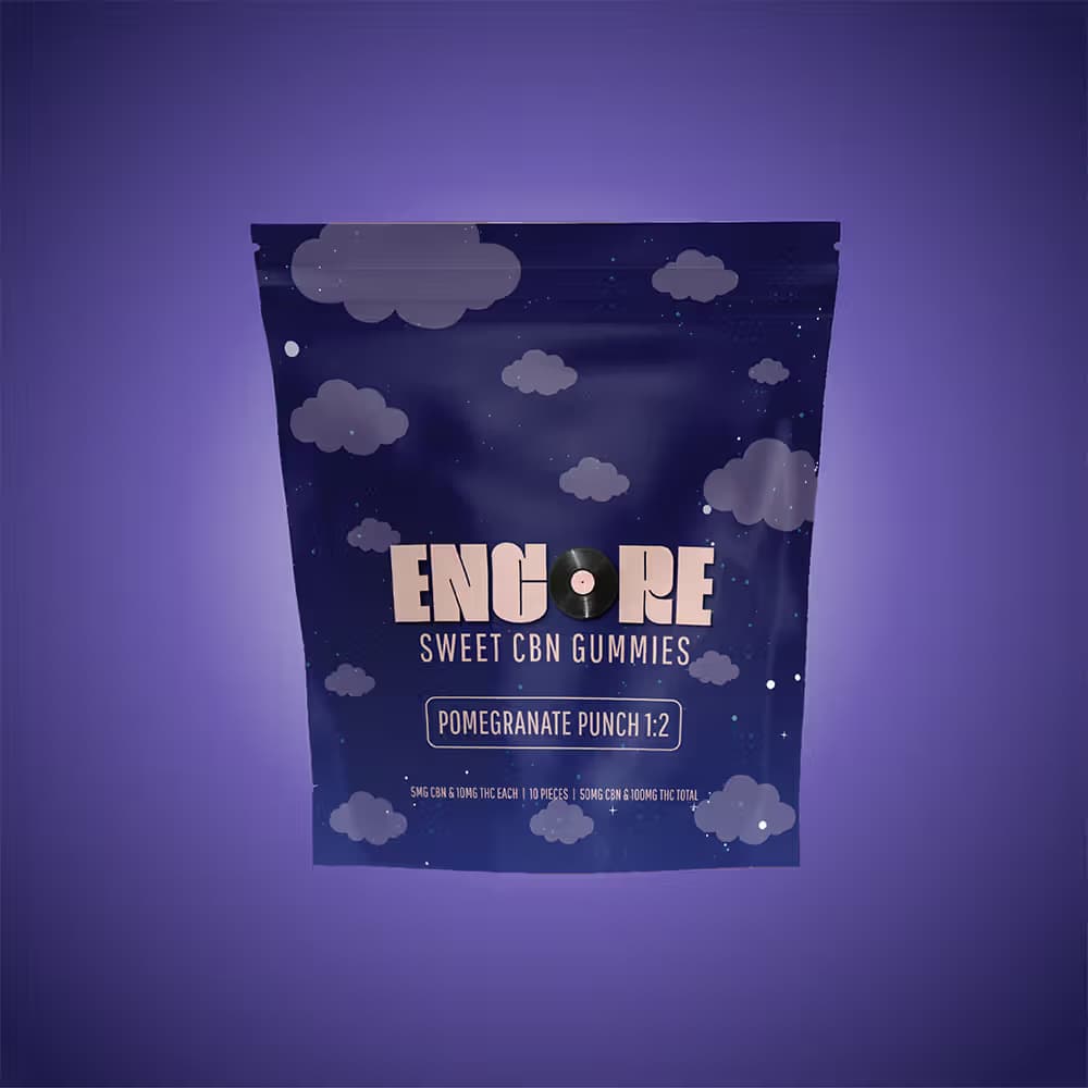 Encore Edibles Encore 10mg 1:2 Pomegranate Punch Gummies - 100mg THC:50mg CBN