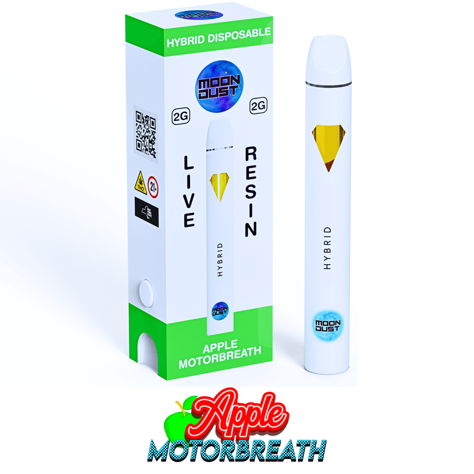 Moondust Live Resin Disposable Apple Motorbreath - Hybrid