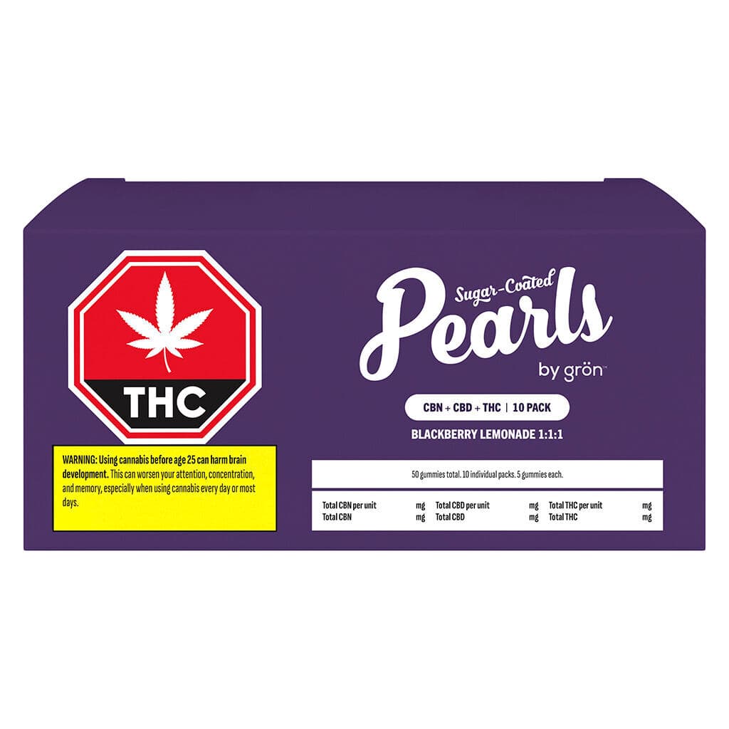 Pearls by Grön Blackberry Lemonade 1:1:1 CBN/CBD/THC - Hybrid - 10x5 Pack