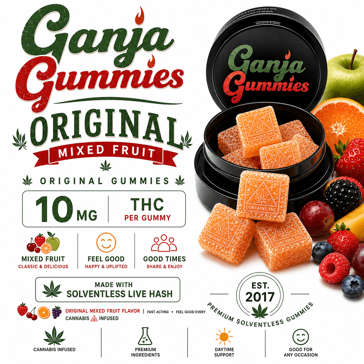 Fire Ganja Ganja Gummies | 10mg | 10pk