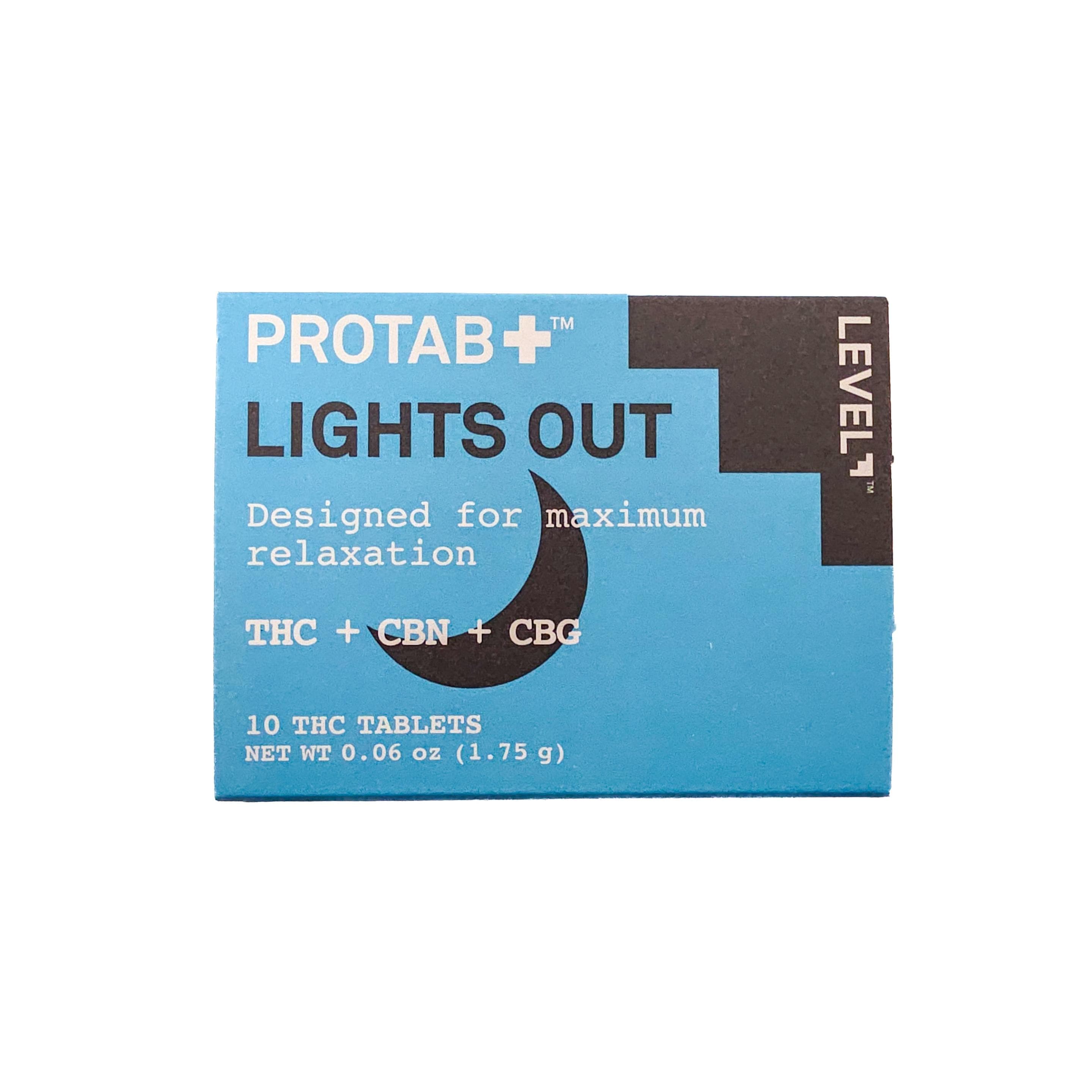 LEVEL Protab Lights Out Tablets | 10 Pack (20mg THC+10mg CBN+5mg CBG)