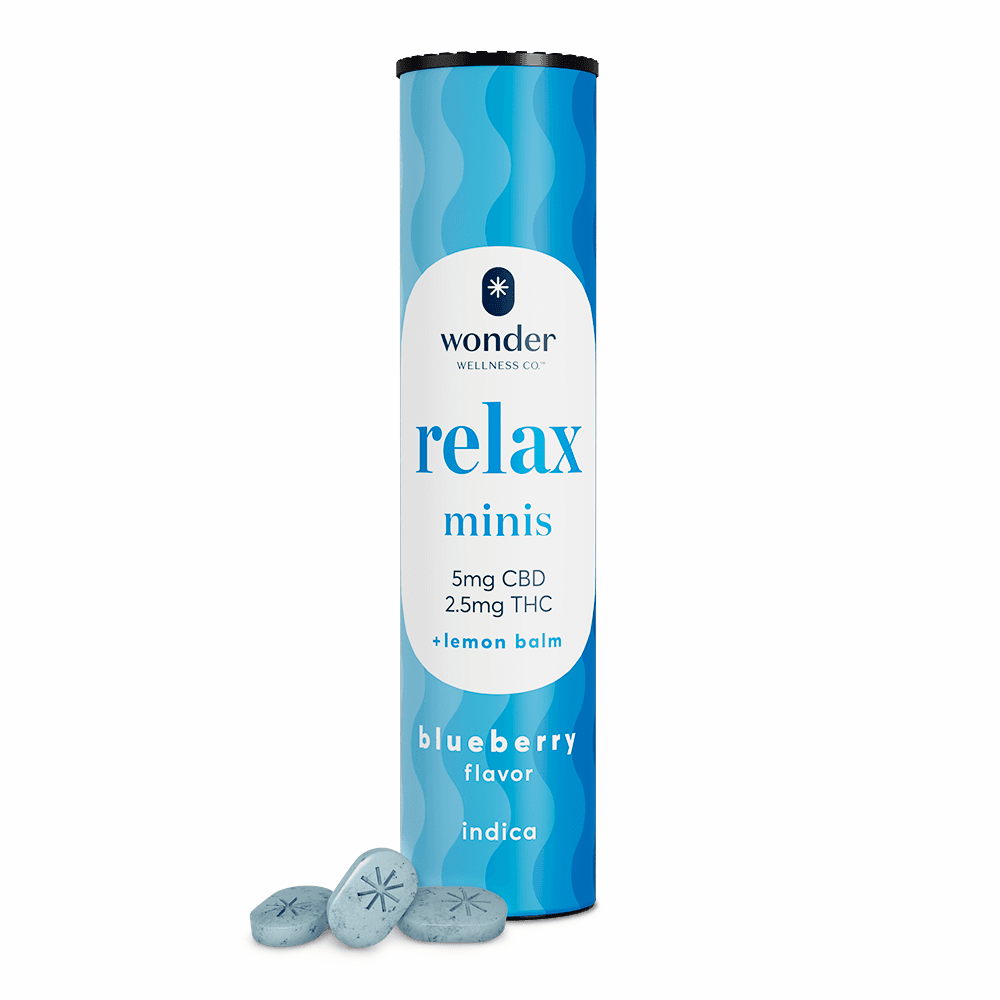 WONDER Blueberry | 2:1 CBD:THC Relax Mints | 100mg (40pk)