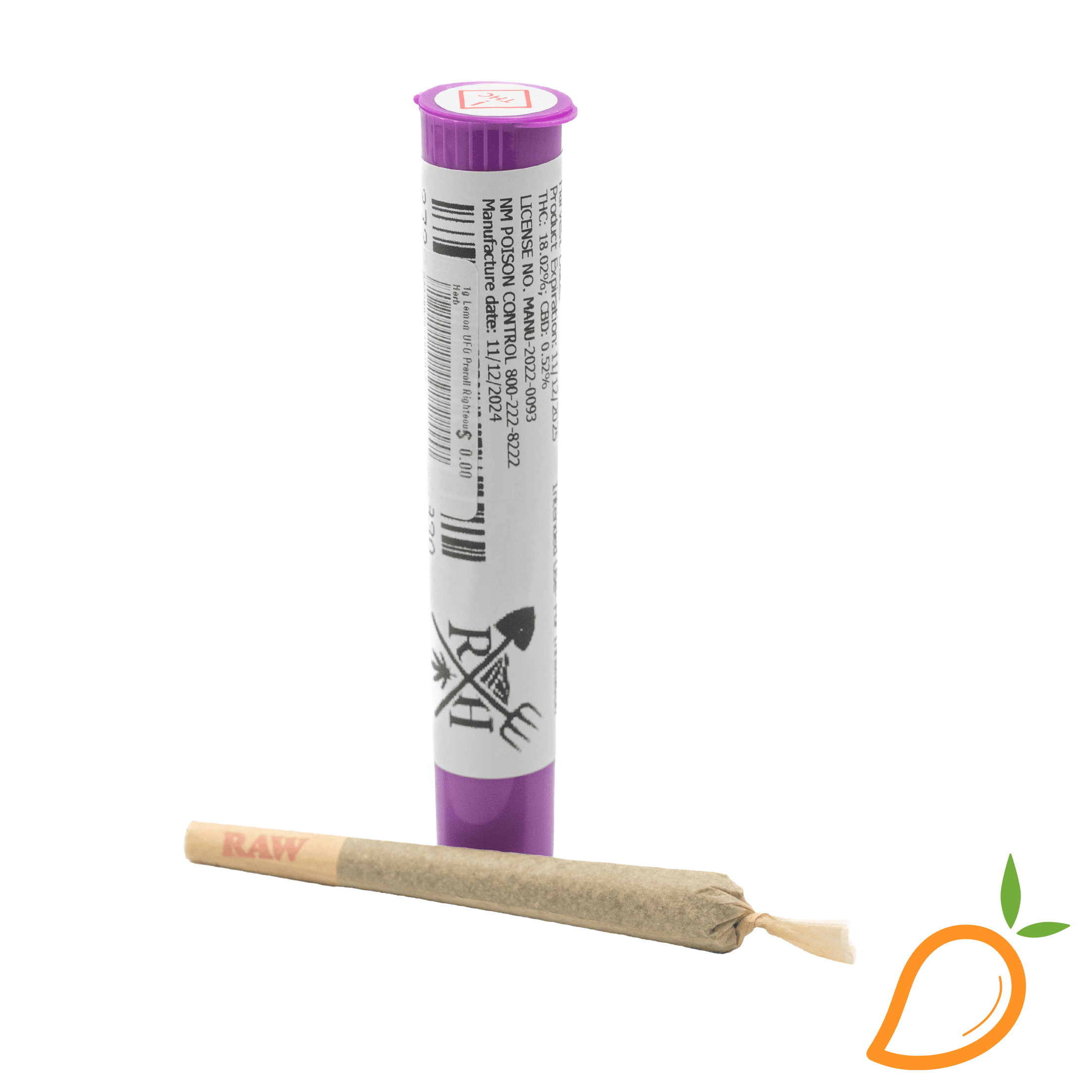 Righteous Herb 1g Red Raspberry Kush Preroll Righteous Herb
