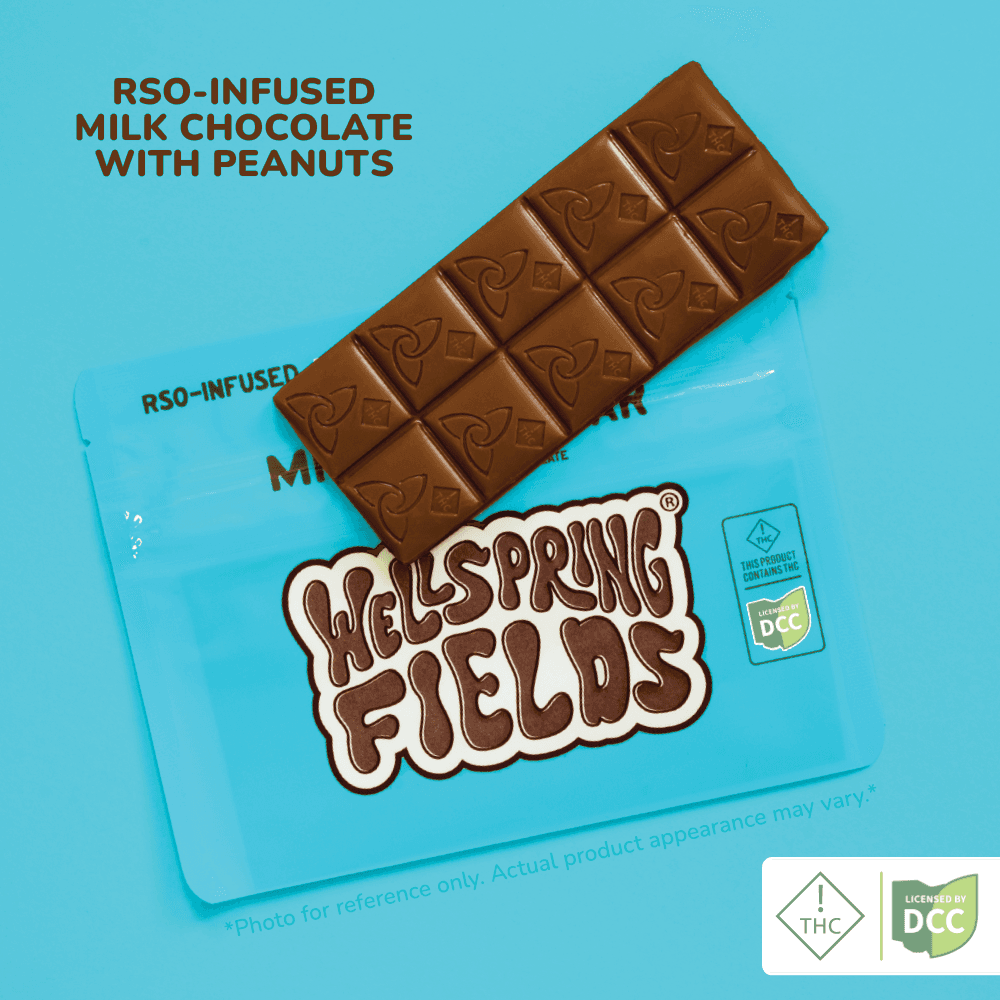 Wellspring Fields Milk Chocolate Bar with Peanuts RSO Infused 110mg (Hybrid) | Wellspring Fields