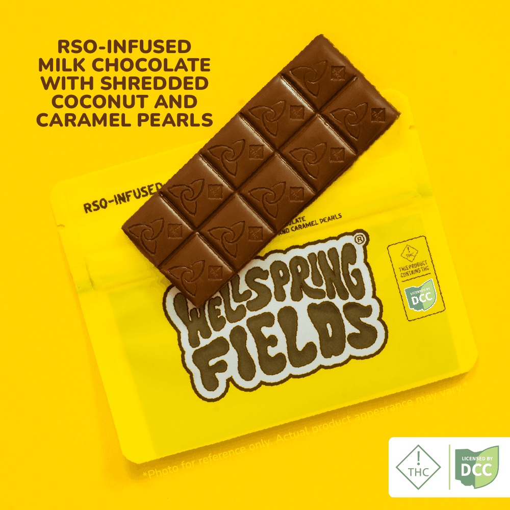 Wellspring Fields Samoa Chocolate Bar RSO Infused 110mg (Hybrid) | Wellspring Fields