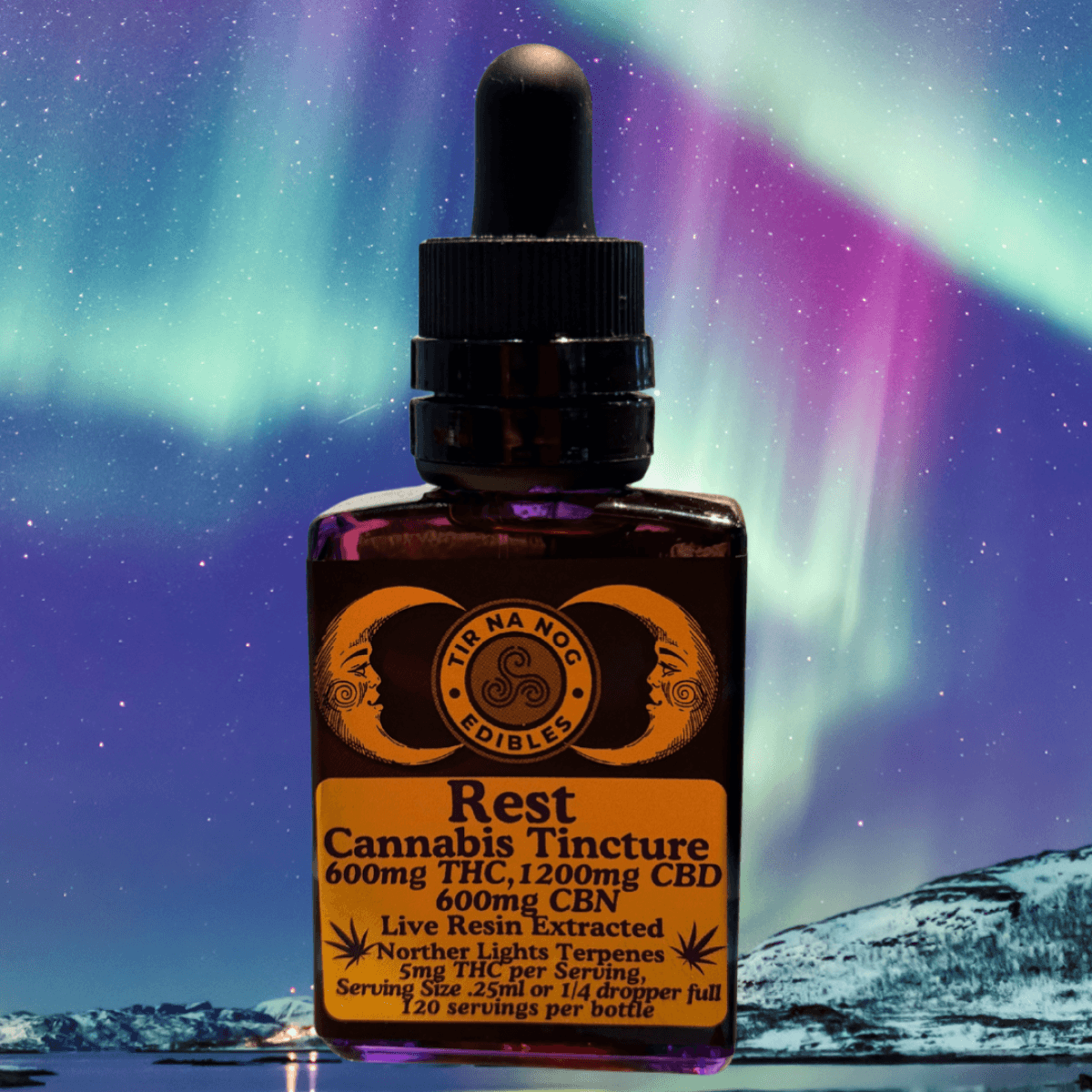 Tir Na Nog Edibles - Rest 1:2:1 Tincture - 600mg THC + 1200mg CBD + 600mg CBN