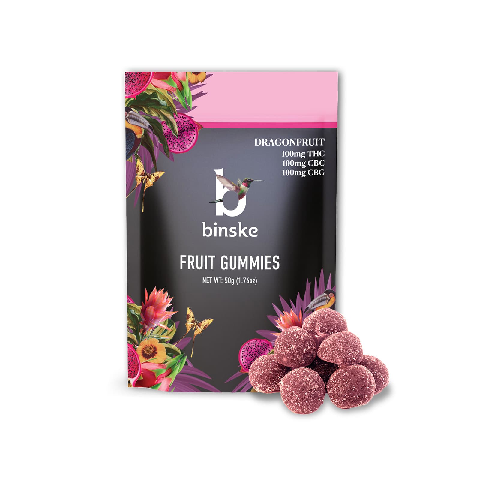 binske Dragonfruit THC:CBG:CBC Gummies 100mg