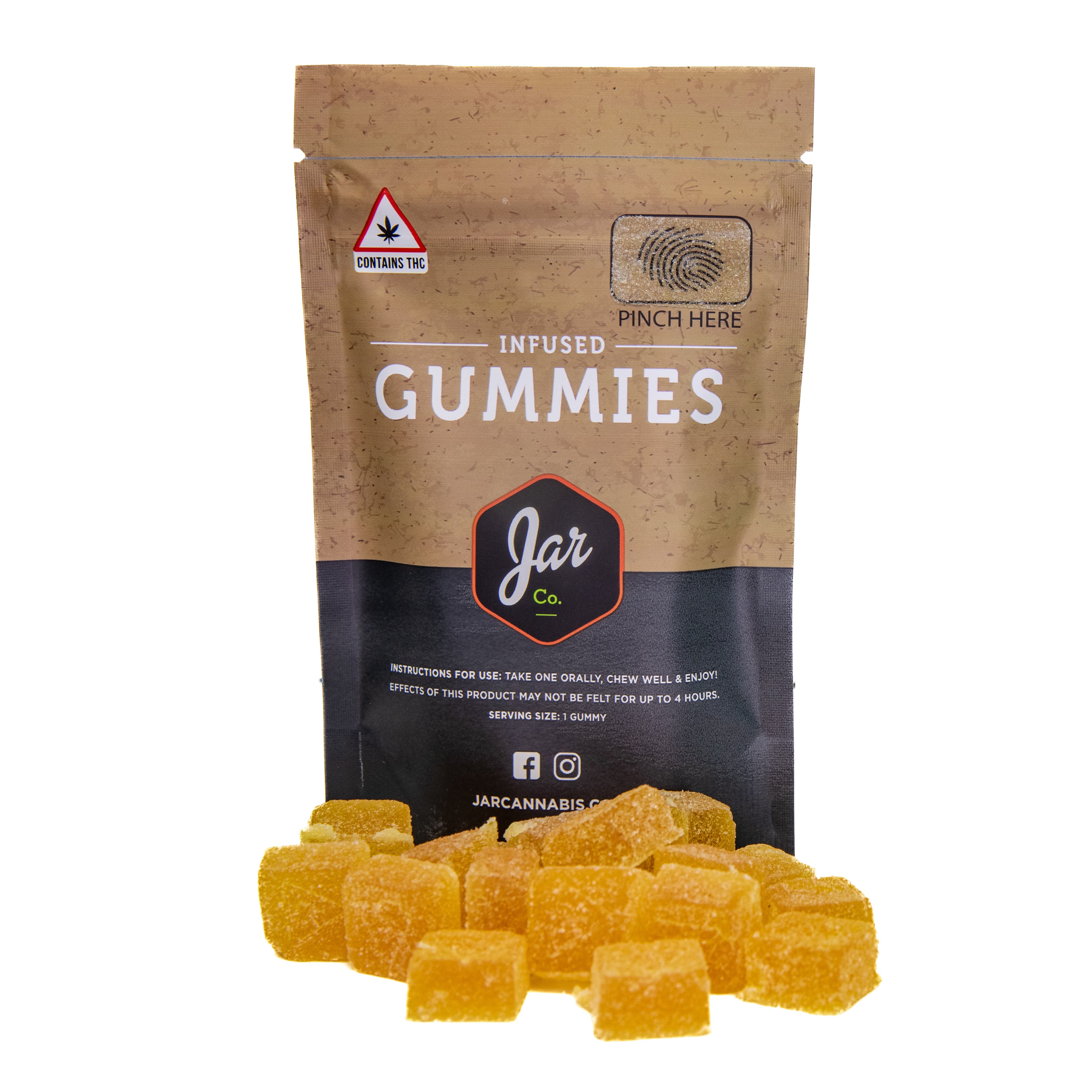 Jar Co. Tangerine Gummies - 100mg ( 5mg / piece ) - Distillate