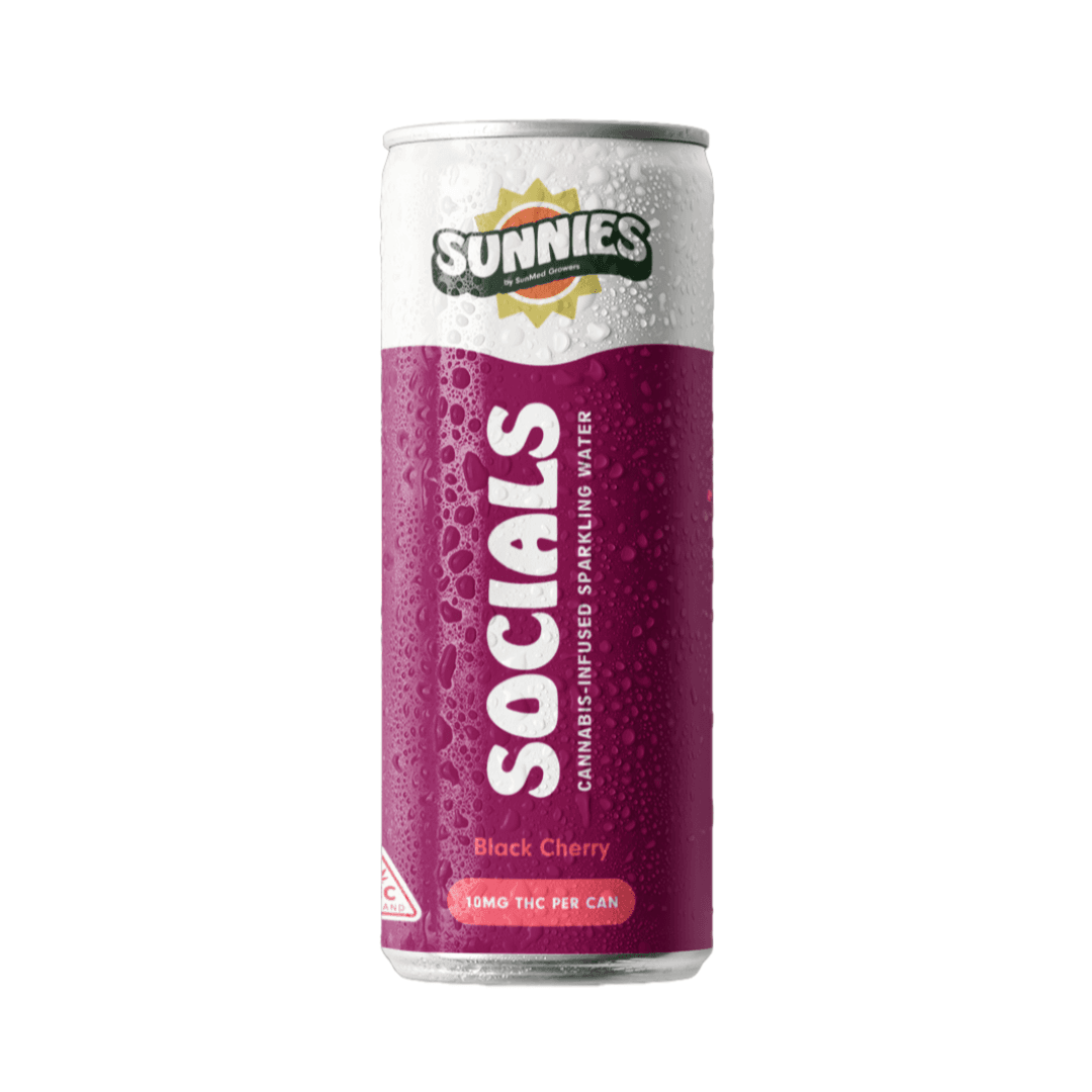 Socials Black Cherry Sparkling Water 10mg