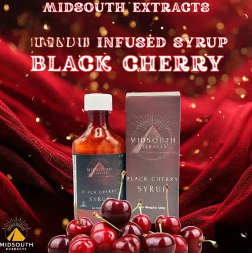 Midsouth Extracts Black Cherry - Infused Syrup 1000mg Edibles