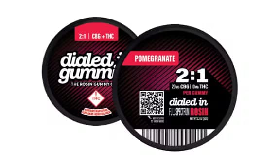 Dialed In Gummies Innovation Rosin Gummies | Dialed In | Pomegranate [2:1 CBG:THC] | 20pk