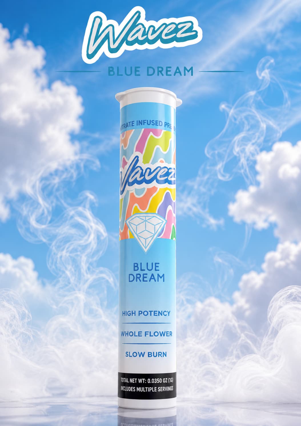 Wavez 1g Blue Dream Infused Pre-Roll | TAX INCLUDED
