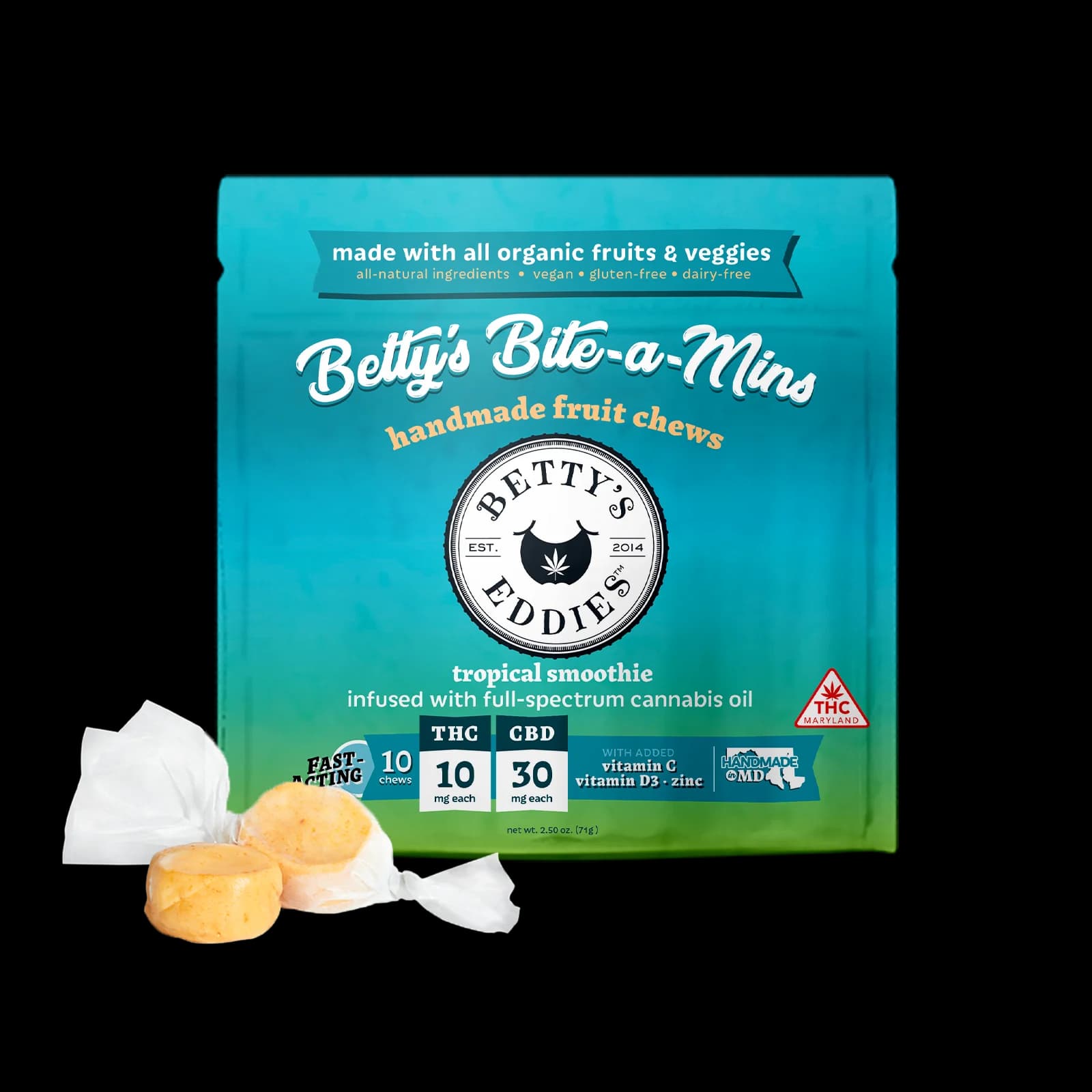 Betty's Eddies Betty's Bite-a-Mins - Tropical Smoothie [10pk] (100mg THC/300mg CBD)