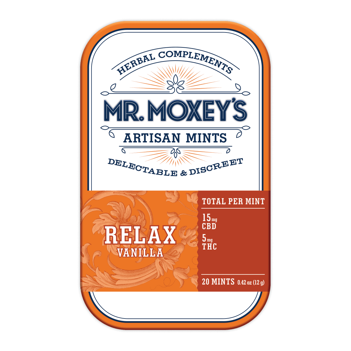 Mr. Moxey's Mints Mr. Moxey's Edibles 20pk/100mg Infused Mints- Relax Vanilla Mint 3:1 (CBD:THC)