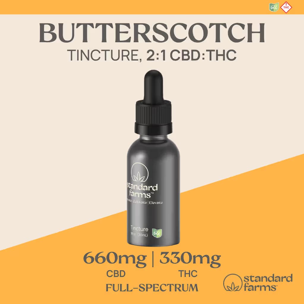Standard Farms Butterscotch 2:1 CBD:THC Anytime Tincture | 330mg