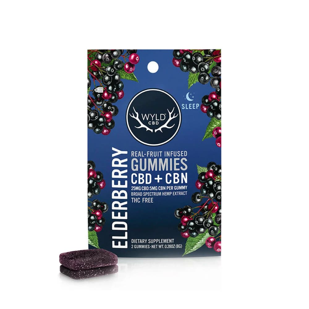 Wyld WLD Elderberry 2:1 THC:CBN Indica Gummy 50mg THC 1560310354
