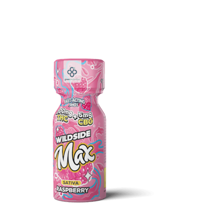 Wild Side Green Revolution: Fly MAX Raspberry - Wildside Shot 100mg Edibles